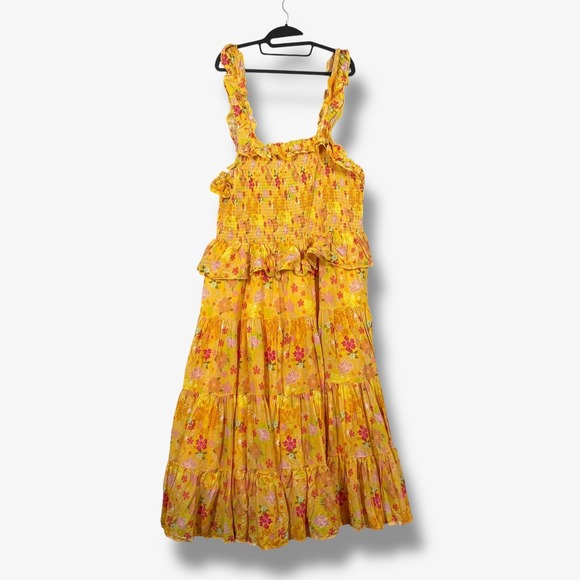 Disney Princess & The Frog Tiana Color Me Courtney Maxi Dress 1X  Ruffle Floral - Picture 1 of 8